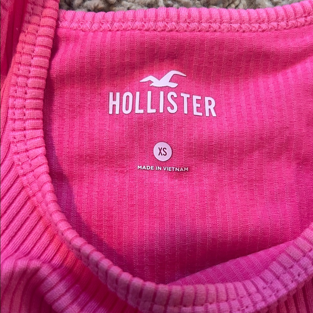 Pink Ribbed Women's Crop Top - Picture 2 of 2